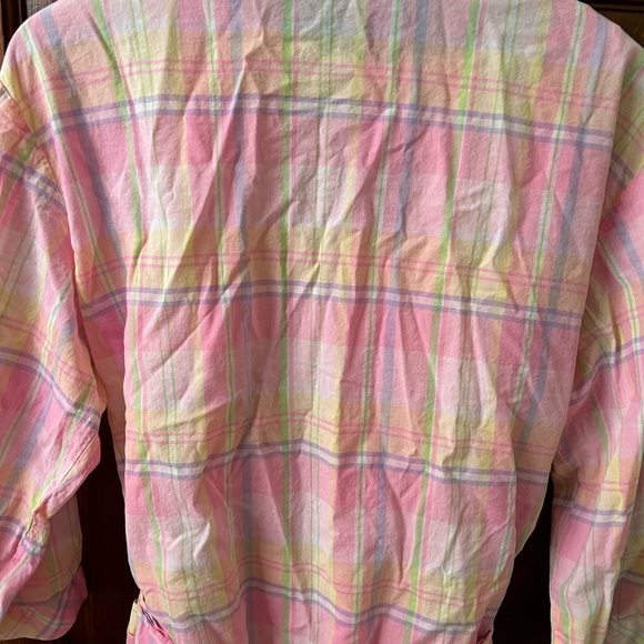MISS ELAINE Pink plaid lightweight nightgown and robe set. Size L - Picture 8 of 8